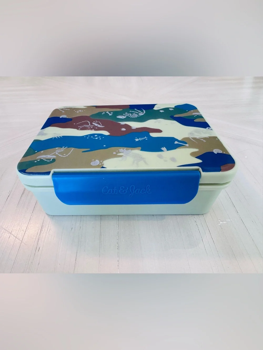 Cat & Jack Kids’ Dino Camo 3-Compartment Bento Lunch Box NWT